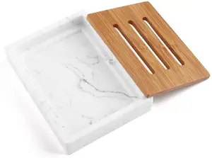 Portasapone in resina personalizzato portasapone in bambù scatola doccia lavello da cucina doppio strato drenante portasapone in resina