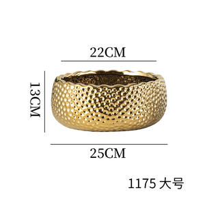 Macetas de Cerámica Doradas de Diseño Nórdico para Suculentas, Borde Irregular, Maceteros de Cerámica Económicos para Decoración de Escritorio, Hotel y Balcón - Product Image 5