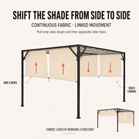 Pergola extérieure 3x3m avec structure en fer et stores latéraux réglables pour restaurant et terrasse