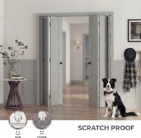 Portes pliantes à 3 panneaux en placage blanc massif avec isolation phonique et thermique pour chambre, villa, maison, intérieur