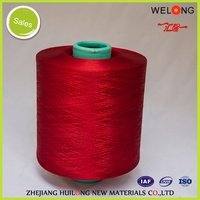 Fil texturé en polyester 150/1, fil teint en masse pour élastiques, tressage, rubans étroits