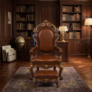 Bride Groom Royal King Queen Throne Chairs Event Reception Stage Wedding <b>Sofa</b> Set Luxury Traditional Wood Design Durable Tapered - Product Image 3