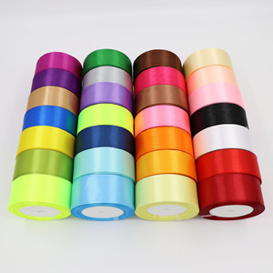 ริบบิ้นผ้าซาตินโพลีเอสเตอร์สีชมพูขนาด 40 มม. ยาว 25 หลา 26 สี สำหรับทำโบว์ตกแต่งดอกไม้และห่อของขวัญ - Product Image 2