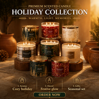 Bougie parfumée de luxe à 3 mèches en cire de soja, pot en verre, marque privée, logo personnalisé, faite à la main, aromathérapie pour Noël, décorations de maison