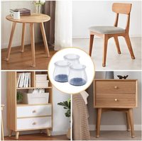 Protecteurs de jambes de chaise pour planchers en bois dur, 24 pièces de petites couvertures de jambes de chaise en silicone durable avec coussinets en feutre indivisibles