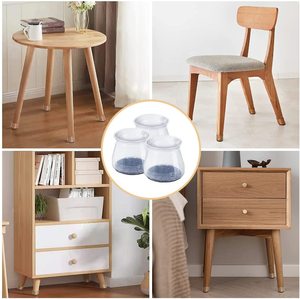 Protectores de patas de silla para suelos de madera dura, 24 piezas de silicona duradera para patas de Silla, cubiertas pequeñas, tapas con almohadillas de fieltro indivisibles - Product Image 2