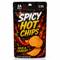 Sachet Mylar 3,5g pour chips épicées, imprimé sur mesure, ZA Pack, pochette audacieuse pour emballage alimentaire croustillant