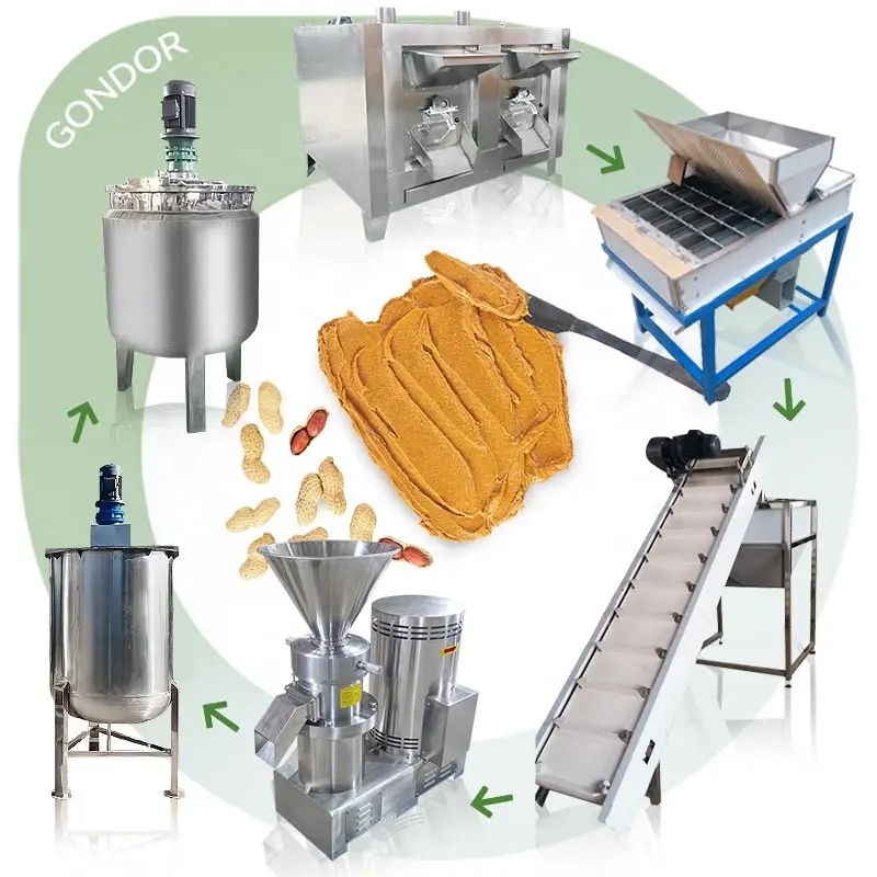 निरंतर विनिर्माण पैमाने पर छोटे हेज़लनट तिल तिल ताहिनी मूंगफली मक्खन मशीन उत्पादन लाइन