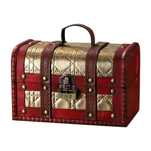 Retro Wooden Jewelry <b>Box</b> With <b>Lock</b> 6272A Flip Cover Storage For Cosmetics And Accessories - Product Image 5