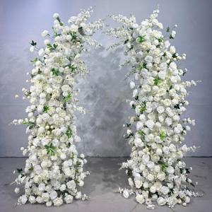 Arche de fleurs artificielles MTY pour photographie de mariage, décoration florale blanche faite à la main, art floral DIY, fleurs en soie écologiques - Product Image 1