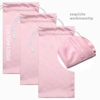 Étui à lunettes en microfibre douce avec cordon de serrage 9*18, logo personnalisé OEM ODM, étui à lunettes durable, rangement pour lunettes de soleil, portable pour les voyages