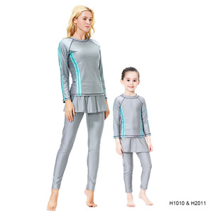 Maillot <span class=keywords><strong>de</strong></span> <span class=keywords><strong>bain</strong></span> 3 pièces pour enfants, ensemble assorti, pour mère et fille, vêtements islamiques, costume <span class=keywords><strong>de</strong></span> plage, hidjab, nouvelle collection - Product Image 3