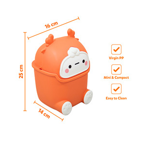 Mini Desktop Trash Can Compact Plastic PP Material Durable Cartoon Waste Bin for Home Use in Bedroom Bathroom <b>Kitchen</b> - Product Image 1