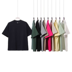 Camiseta de algodón de 250 g de estilo americano para hombre, de corte holgado y hombros caídos, cuello redondo, para adolescentes, venta al por mayor - Product Image 6