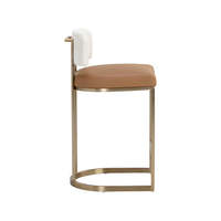 Tabourets de comptoir de bar minimalistes modernes Tabourets de cuisine en cuir avec pieds hauts et dossiers pour la maison Chaises de bar avant