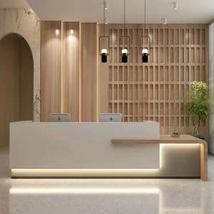 Comptoir de réception moderne de luxe en acier inoxydable pour hôtels, entreprises, grand bar, mobilier d'hôtel - Product Image 2