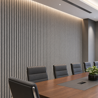 Panneau acoustique en bois gris WYRAX, panneau acoustique mural commercial personnalisé en feutre PET