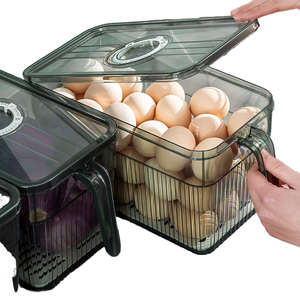 Caja de Almacenamiento de Alimentos de Plástico Rectangular Apilable de Alta Calidad al por Mayor, Contenedor Especial para Congelador con Asa para Verduras - Product Image 4