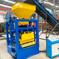 Machine manuelle de fabrication de blocs creux en béton QT4-15 Yazhong avec moteur, facile à utiliser, en acier, garantie 5 ans, fabriquée en Chine (Henan)