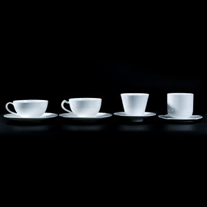 Taza <span class=keywords><strong>de</strong></span> Café Clásica Blanca Ecológica <span class=keywords><strong>de</strong></span> Porcelana China con Platillo y Plato, Capacidad <span class=keywords><strong>de</strong></span> 220 ml, Logotipo Personalizado - Product Image 5