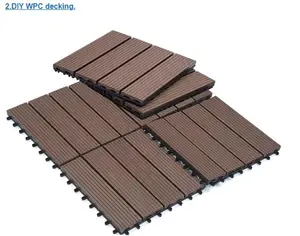 Factory Price Waterproof Decorative Outdoor Interlocking Deck Tiles Wood Plastic Composite Decking Wpc Composite Decking
