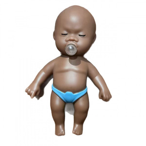 Poupée miniature Natasha Black Baby Doll en PVC, taille paume, avec sucette, pour collectionneurs et jeux d'enfants - Product Image 5