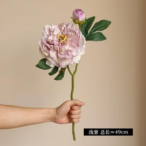 Roses artificielles de haute qualité en gros 2 têtes de fleurs de pivoine Noble Consort pour la décoration intérieure de style européen - Product Image 4