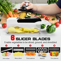Picador y Espiralizador de Verduras 26 en 1 - Picador de Alimentos con Recipiente |   Cortador de Frutas, Utensilio de Cocina |   Corta, rebanar y desmenuza verduras