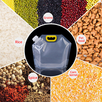 Pochette transparente alimentaire JIJID avec bec verseur et poignée, réutilisable, anti-fuite, pour le stockage des céréales, du riz et des haricots