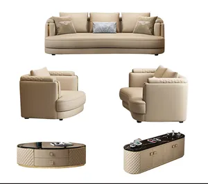 Harga bagus sofa estilo modern model baru ruang duduk atas kulit gandum sofa ruang tamu modern