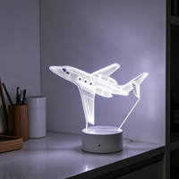 Cadeau créatif pour enfants, veilleuse 3D, modèle d'avion, lumière LED tactile colorée