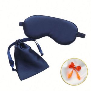 High Quality Printed Custom Logo Silk Portable Eye Mask Satin Bag Pouch 3Pcs Set Air <b>Travel</b> Business Promotional <b>Gift</b> - Product Image 4