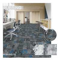 Dalles de moquette jacquard Kaili New Element Loop Pile en nylon lavable, résistant aux taches, avec dos en PVC pour sols commerciaux, résidentiels et de bureaux