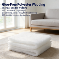 Rembourrage en polyester recyclé durable 200 GSM OEKO-TEX sans colle, doux et très moelleux pour vestes, couettes, coussins et canapés (en rouleau)
