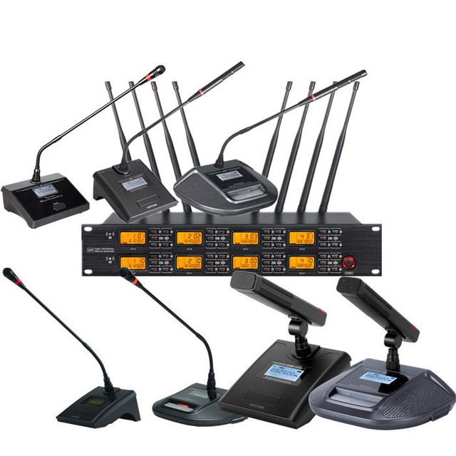 UR-8000C-D UHF Professional Gooseneck Desktop Conference Room Microphone System for Meetings and Conferences
