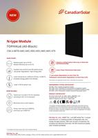 Pour panneaux solaires bifaciaux de type N CS6.2-48TD entièrement noirs, 440W-470W, efficacité 22,0%-23,5%, alliage d'aluminium anodisé
