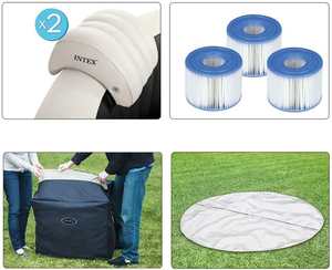 INTEX 28458 <span class=keywords><strong>Spa</strong></span> <span class=keywords><strong>gonflable</strong></span> portable octogonal avec système de désinfection à l'eau salée Pure <span class=keywords><strong>SPA</strong></span> - Product Image 6