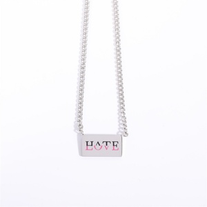 Collar de Cadena Cubana de Acero Inoxidable INS, Collar con Colgante Rectangular Grabado Personalizado - Product Image 6