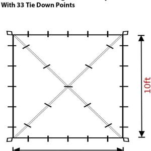 ผ้าใบกันน้ำ WOQI ขนาด 300x300 ซม. สีเขียวเข้ม โพลีเอสเตอร์ สำหรับตั้งแคมป์ รูปทรงสามเหลี่ยม แบบ V สำหรับกันแดดกลางแจ้ง - Product Image 3