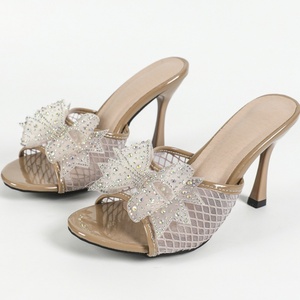 Sandales à talons hauts pour femmes et femmes, chaussures de luxe en maille et sable - Product Image 1