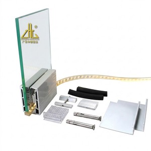 Base de garde-corps en verre en <span class=keywords><strong>aluminium</strong></span> à fixation au sol, système de balustrade en verre sans cadre pour <span class=keywords><strong>balcon</strong></span> et véranda, fournisseur OEM - Product Image 3
