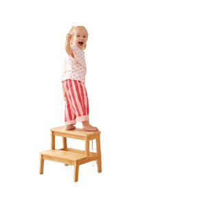 Taburete elevador infantil de madera para uso transfronterizo, silla escalera de madera maciza de doble uso para interiores con dos y tres peldaños, escalera - Product Image 5