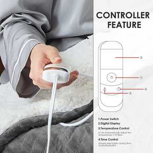 Thân Thiện Với Môi Chăn Điện 10 Sưởi Ấm Cấp 8 Giờ Tự Động Tắt Thiên Nhiên 2 Điều Khiển Quilted Và Gấp Nóng Ném - Product Image 6