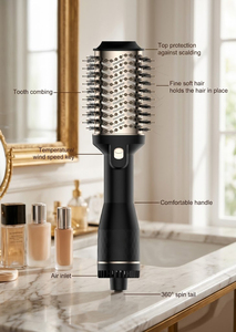 Sèche-cheveux et volumateur professionnel 4-en-1 à air chaud ionique négatif 1200W, brosse coiffante électrique - Product Image 5