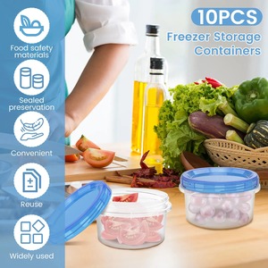 Juego de 5 Recipientes para Almacenamiento de Alimentos al Vacío, Recipientes Herméticos para Congelador, Dispensador de Alimentos Pequeño, Recipientes Apilables para Viaje, Tazón para Sopa - Product Image 3