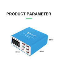 Chargeur rapide RELIFE RL-304P PD3.0+QC3.0 intelligent à 6 ports USB avec affichage numérique pour téléphones et tablettes Android
