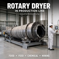 Séchoir rotatif à tambour pour l'essorage des granulés d'aliments pour animaux, équipement de séchage industriel à air chaud pour utilisation continue en usine