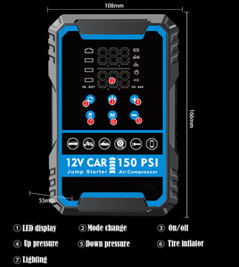 <span class=keywords><strong>Arrancador</strong></span> <span class=keywords><strong>de</strong></span> Coches Multifunción 4 en 1 <span class=keywords><strong>de</strong></span> Alta <span class=keywords><strong>Calidad</strong></span> con 26640mWh, Compresor <span class=keywords><strong>de</strong></span> Aire e Inflador <span class=keywords><strong>de</strong></span> Neumáticos para Camiones, Incluye Bomba - Product Image 2
