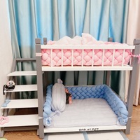 Lit double pour chat et chien en bois modulaire, écologique, panneau E1, couleur et taille personnalisables, design moderne et durable, adapté aux climats chauds
