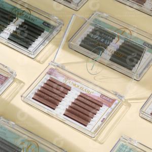 Pestañas planas elipse marrón oscuro 0,15mm D Curl acabado mate extensiones de Color Chocolate elección profesional de artista coreano - Product Image 4